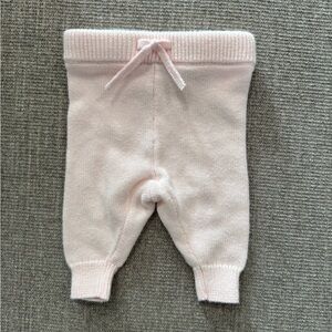 Janie and Jack knit pink pant soft baby sweats ribbed trim bottom newborns